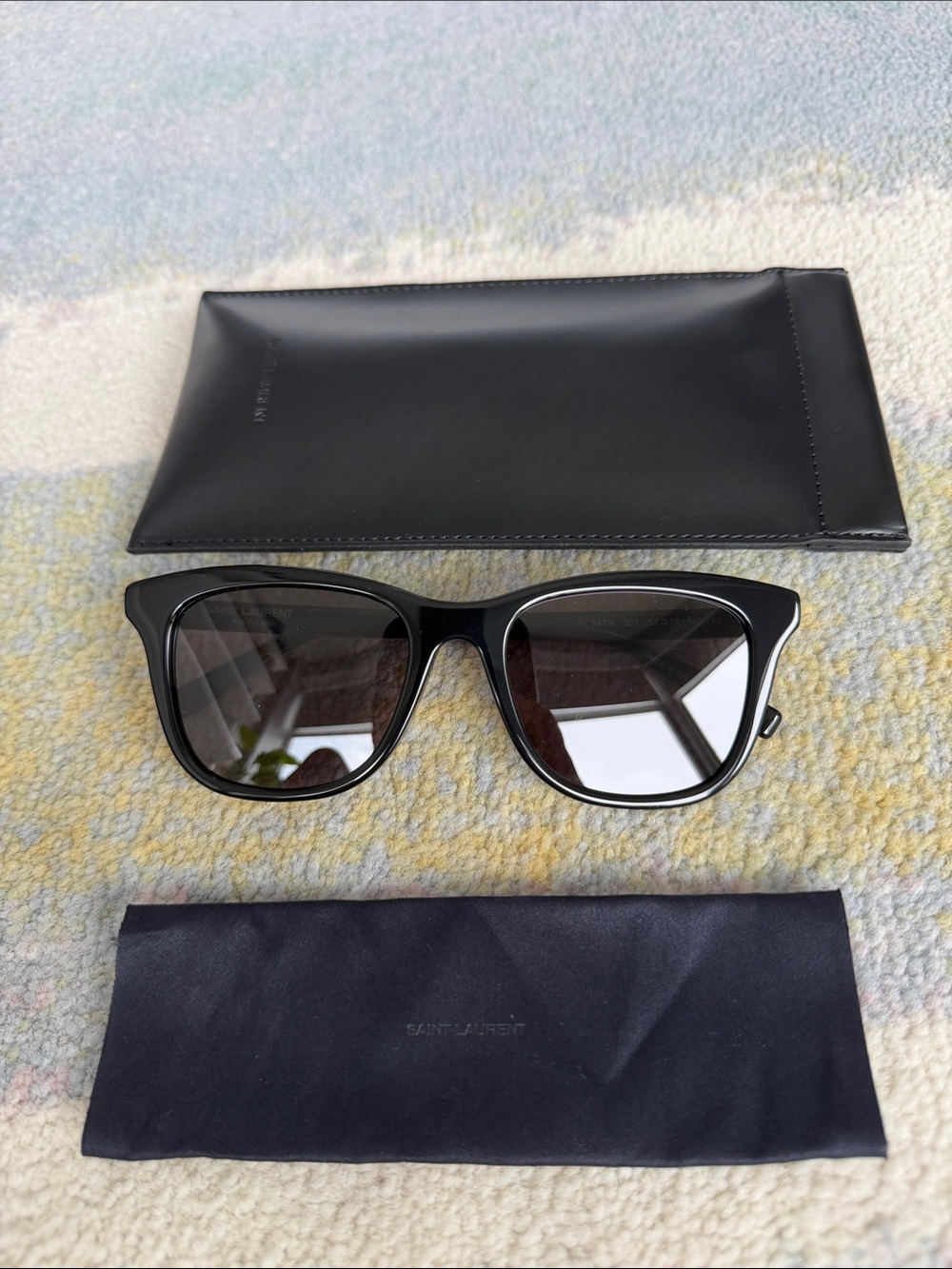 Saint Laurent SL 587/K Black Acetate Sunglasses - NWT / New with Case